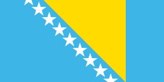 1998 Bosnia flag proposal: the flag as adopted but light blue