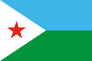 blue-green, white triangle, red star