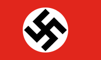red, white disc, black swastika