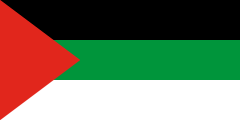 black-green-white, red triangle