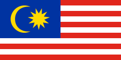 11 red-white stripes, blue canton, yellow crescent and 11-point star