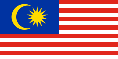 14 red-white stripes, blue canton, yellow crescent and 14-point star