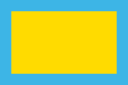 yellow, blue border