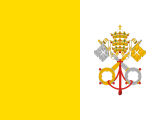 yellow-white, crossed keys emblem