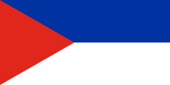 blue-white, red triangle