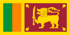yellow, orange and green vertical bars, maroon rectangle, yellow lion, yellow leaves