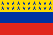 yellow-blue-red, 20 blue stars